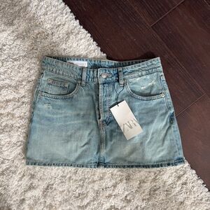Zara Denim Mini Skirt - Vintage Wash